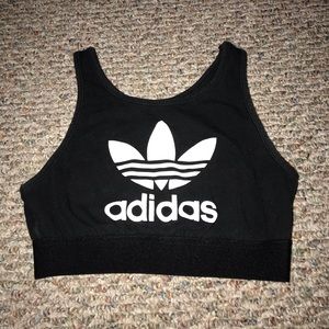 Adidas cropped workout shirt/sports bra